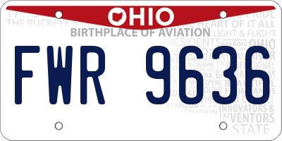 OH license plate FWR9636