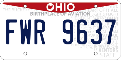 OH license plate FWR9637