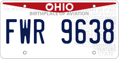 OH license plate FWR9638