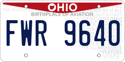 OH license plate FWR9640