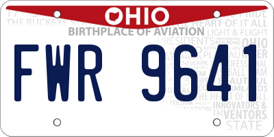 OH license plate FWR9641