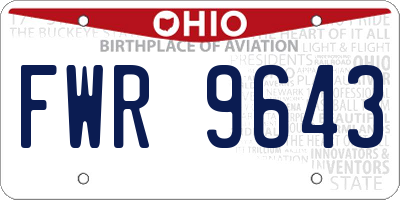 OH license plate FWR9643