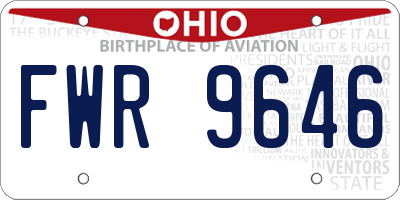 OH license plate FWR9646