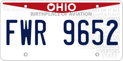 OH license plate FWR9652