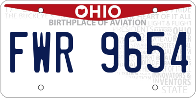 OH license plate FWR9654