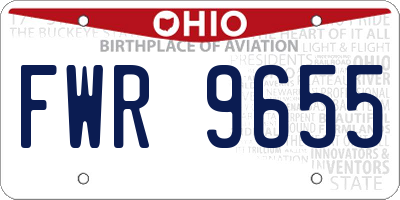 OH license plate FWR9655