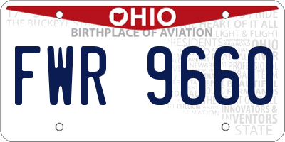 OH license plate FWR9660