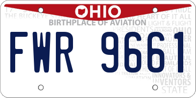 OH license plate FWR9661