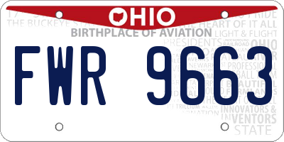 OH license plate FWR9663