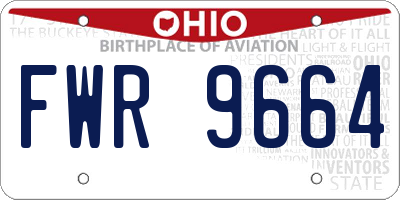 OH license plate FWR9664