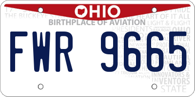 OH license plate FWR9665