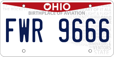 OH license plate FWR9666