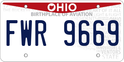 OH license plate FWR9669