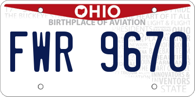 OH license plate FWR9670