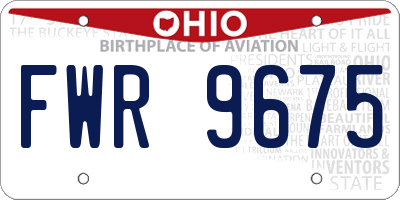 OH license plate FWR9675