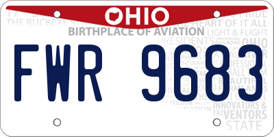 OH license plate FWR9683