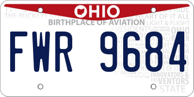 OH license plate FWR9684