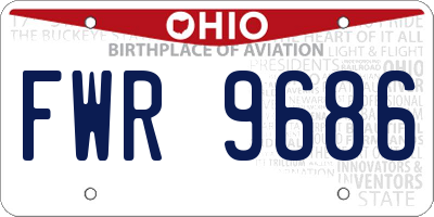 OH license plate FWR9686