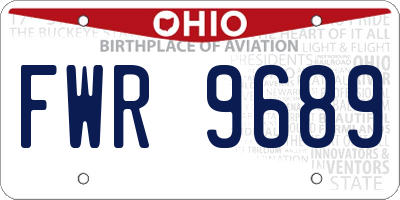 OH license plate FWR9689