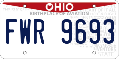 OH license plate FWR9693