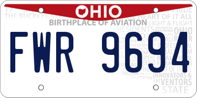 OH license plate FWR9694