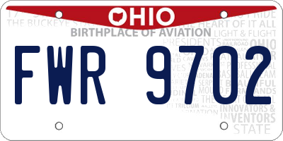 OH license plate FWR9702