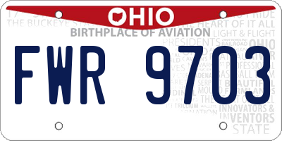 OH license plate FWR9703