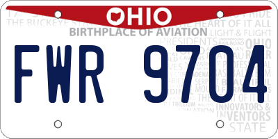 OH license plate FWR9704