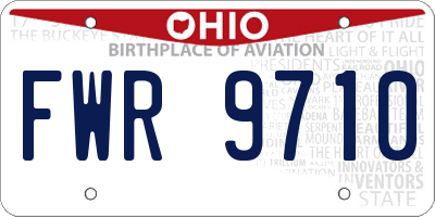 OH license plate FWR9710