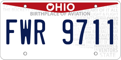 OH license plate FWR9711