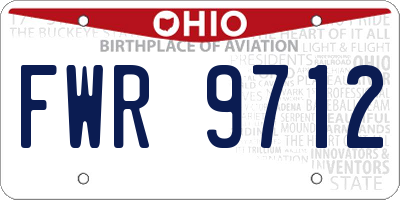 OH license plate FWR9712