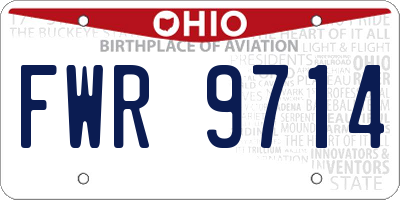 OH license plate FWR9714