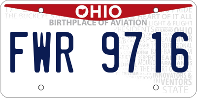 OH license plate FWR9716
