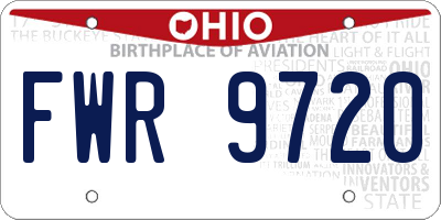 OH license plate FWR9720