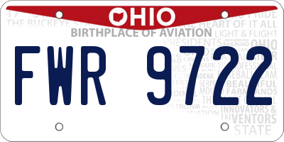 OH license plate FWR9722