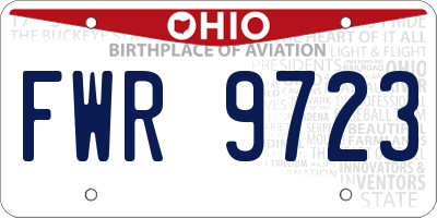 OH license plate FWR9723