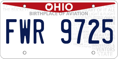 OH license plate FWR9725
