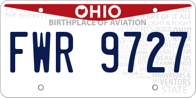 OH license plate FWR9727