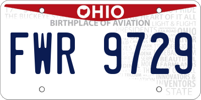 OH license plate FWR9729
