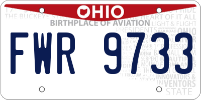 OH license plate FWR9733