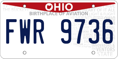 OH license plate FWR9736