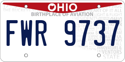 OH license plate FWR9737