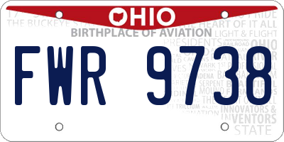 OH license plate FWR9738