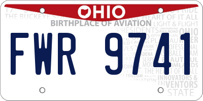 OH license plate FWR9741