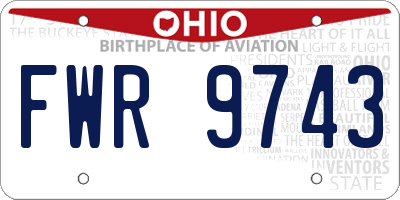 OH license plate FWR9743