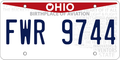 OH license plate FWR9744