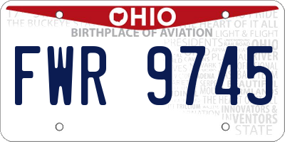 OH license plate FWR9745