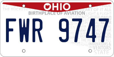 OH license plate FWR9747