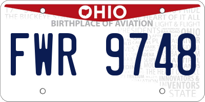 OH license plate FWR9748