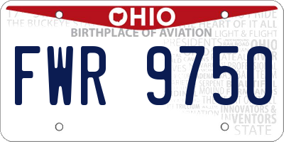 OH license plate FWR9750